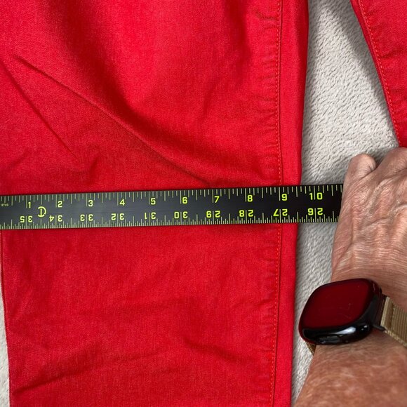 Elle Women Pants Plus Size 16W Straight Leg Flat Front Casual Preppy Red Classic - Picture 5 of 13